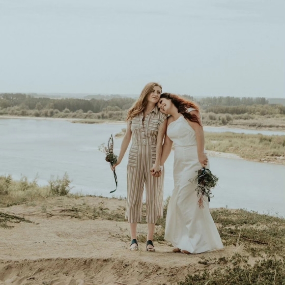 Cotton Tan & White Romper - Picture 1 of 2